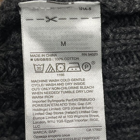 Gap Women's Charcoal Heather Chunky Cozy Cable Knit Turtleneck Sweater Size M - Picture 3 of 6
